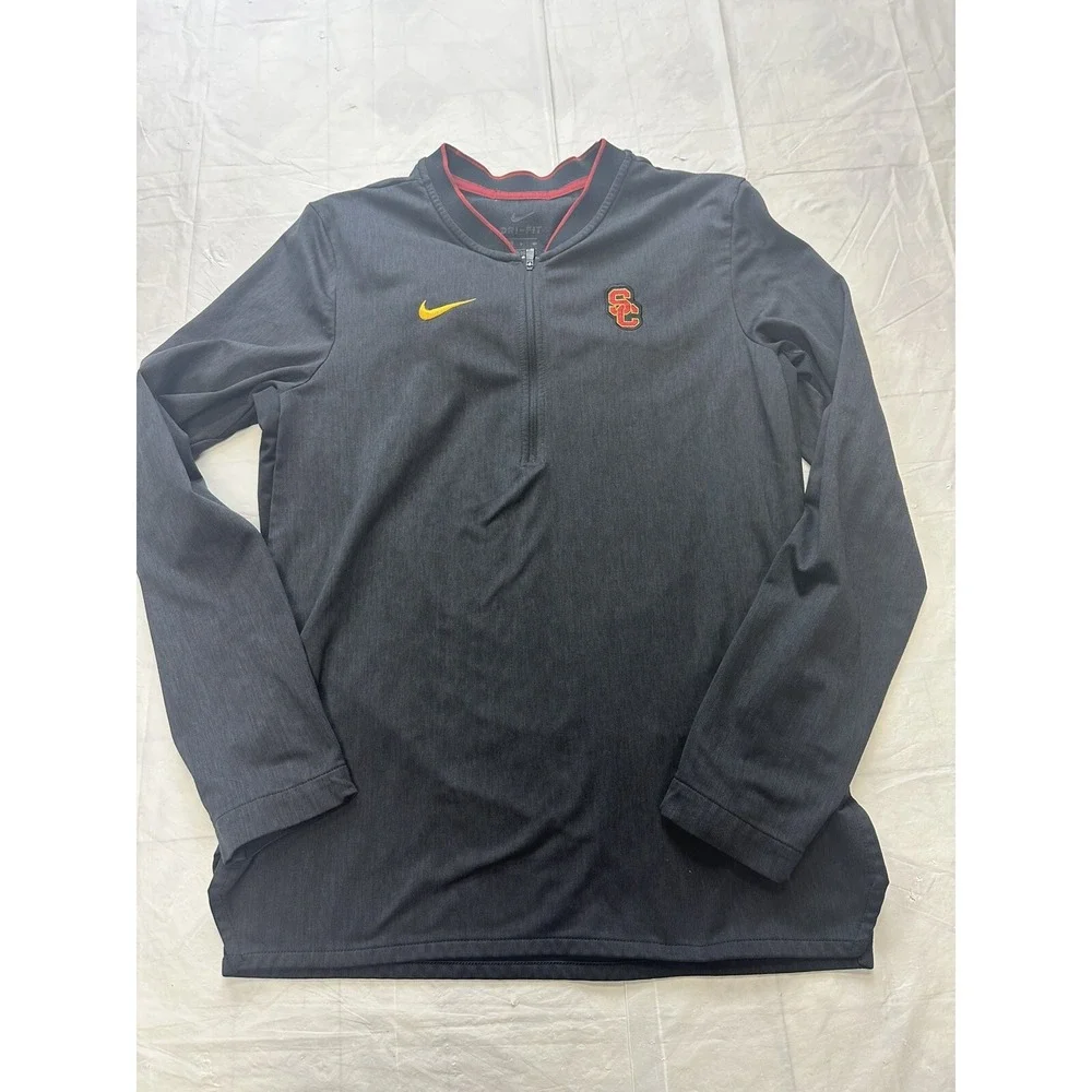University Southern California USC Black Nike Dri-fit Pullover Quarter Zip Small